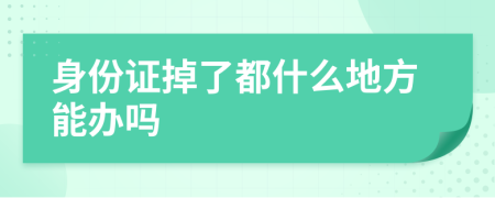 身份证掉了都什么地方能办吗