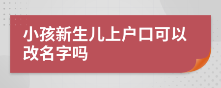 小孩新生儿上户口可以改名字吗