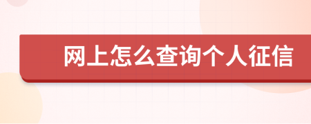 网上怎么查询个人征信