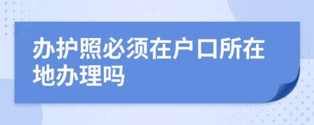 办护照必须在户口所在地办理吗