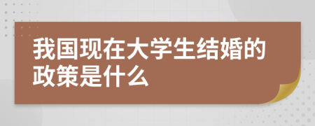 我国现在大学生结婚的政策是什么