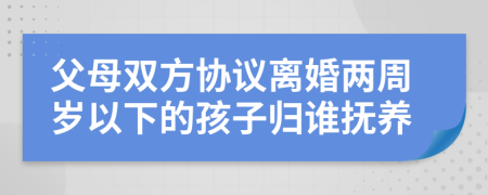 父母双方协议离婚两周岁以下的孩子归谁抚养