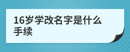 16岁学改名字是什么手续