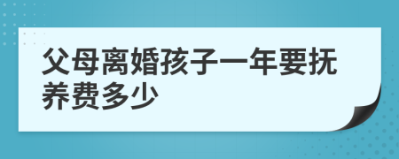 父母离婚孩子一年要抚养费多少