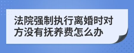 法院强制执行离婚时对方没有抚养费怎么办