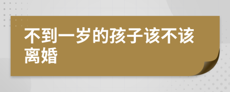 不到一岁的孩子该不该离婚