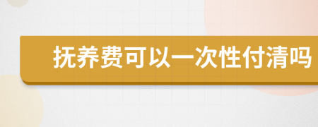 抚养费可以一次性付清吗