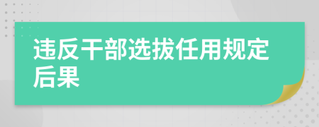 违反干部选拔任用规定后果