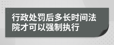 行政处罚后多长时间法院才可以强制执行