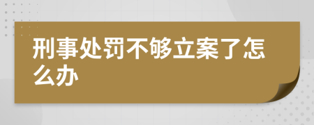 刑事处罚不够立案了怎么办