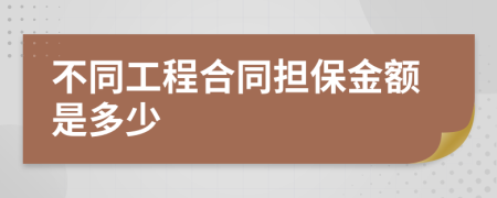 不同工程合同担保金额是多少