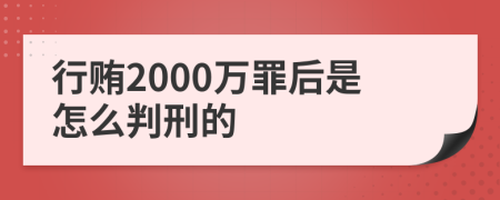 行贿2000万罪后是怎么判刑的