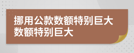 挪用公款数额特别巨大数额特别巨大