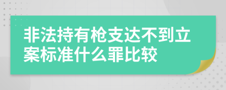 非法持有枪支达不到立案标准什么罪比较