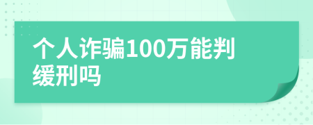 个人诈骗100万能判缓刑吗