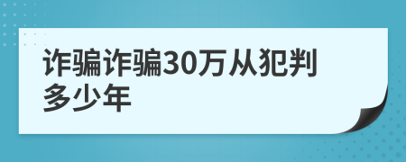 诈骗诈骗30万从犯判多少年