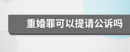 重婚罪可以提请公诉吗