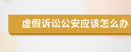 虚假诉讼公安应该怎么办