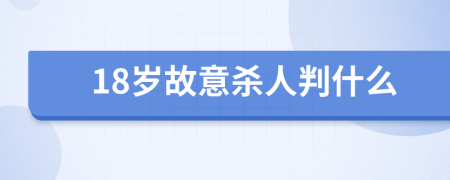 18岁故意杀人判什么