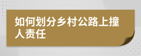 如何划分乡村公路上撞人责任