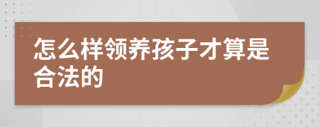 怎么样领养孩子才算是合法的