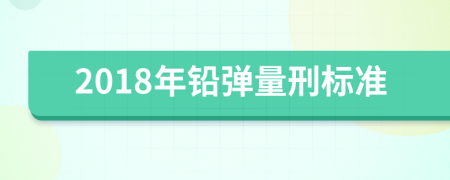 2018年铅弹量刑标准