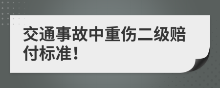 交通事故中重伤二级赔付标准！