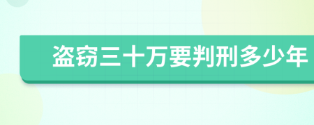 盗窃三十万要判刑多少年