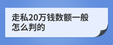 走私20万钱数额一般怎么判的