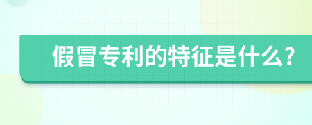 假冒专利的特征是什么?