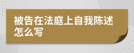 被告在法庭上自我陈述怎么写