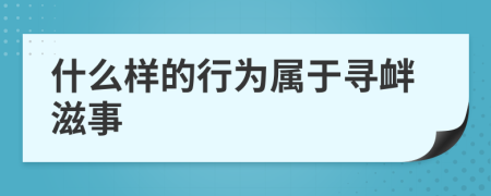 什么样的行为属于寻衅滋事