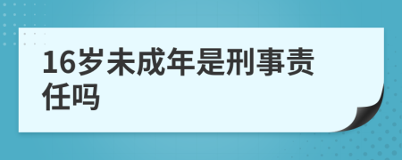 16岁未成年是刑事责任吗