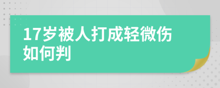 17岁被人打成轻微伤如何判