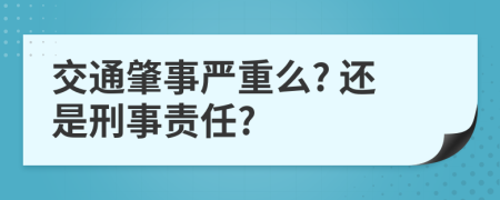 交通肇事严重么? 还是刑事责任?