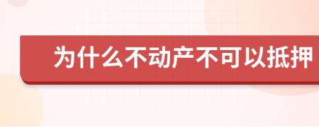 为什么不动产不可以抵押