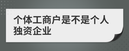 个体工商户是不是个人独资企业