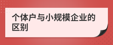 个体户与小规模企业的区别