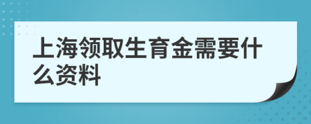 上海领取生育金需要什么资料