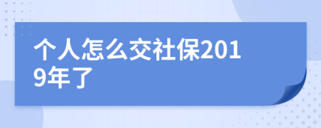 个人怎么交社保2019年了