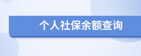 个人社保余额查询