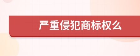 严重侵犯商标权么