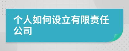 个人如何设立有限责任公司