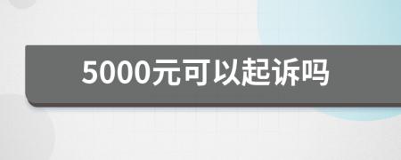 5000元可以起诉吗