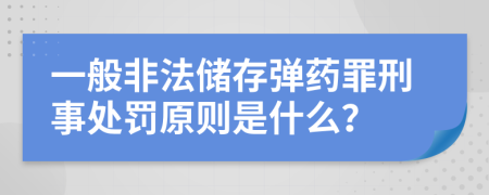 一般非法储存弹药罪刑事处罚原则是什么？