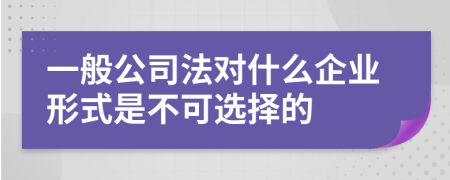 一般公司法对什么企业形式是不可选择的