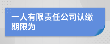 一人有限责任公司认缴期限为