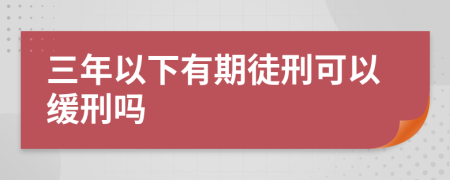 三年以下有期徒刑可以缓刑吗