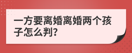 一方要离婚离婚两个孩子怎么判？