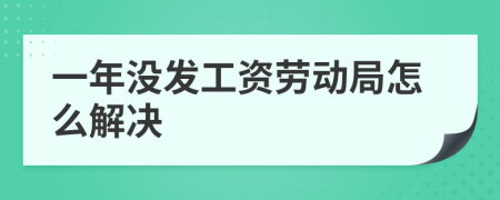 一年没发工资劳动局怎么解决